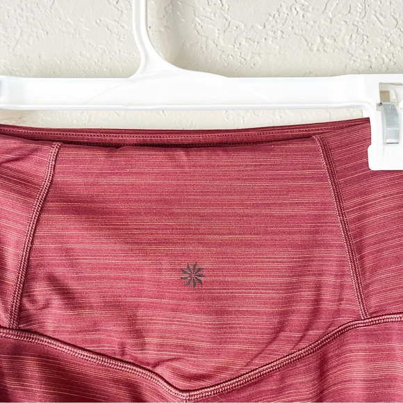 Athleta Leggings Women's Small Elation Textured 7/8 Tights Rust Orange Sporty - Picture 6 of 10